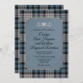 Ferguson Plaid Faire-part de mariage monogramme (Devant / Derrière)