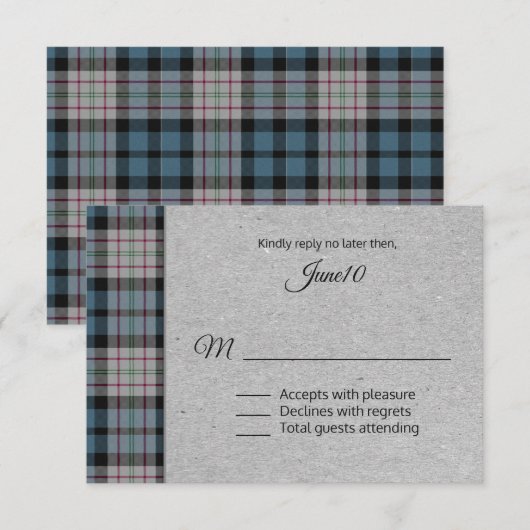 Ferguson Plaid Wedding RSVP (Devant / Derrière)