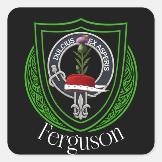 Ferguson Scottish Clan Crest Vierkante Sticker (Voorkant)