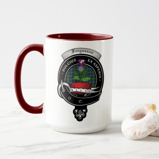 Fergusson Clan Badge Combo 15oz Mok (Met donut)