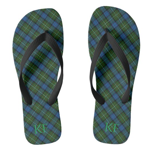 Fergusson Officiële Tartan met monogram / initiale Teenslippers (Voetbed)