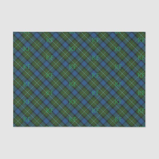 Fergusson Officiële Tartan met monogram / initiale Tissuepapier (Voorkant)
