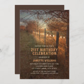 Ferme 21e anniversaire Invitations | Chemin d'accè (Devant / Derrière)