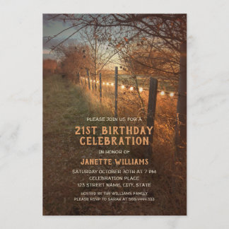 Ferme 21e anniversaire Invitations | Chemin d'accè