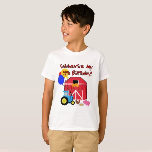 Ferme 5 Anniversaire T-shirts et cadeaux (Devant entier)