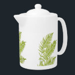 Ferme à plumes sur une théière<br><div class="desc">Le design de cette théière est basé sur une peinture de deux feuilles fougères par moi. Avec plusieurs tracts superbement placés, il ressemble à une plume d'oiseau ! D'où le nom.</div>