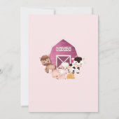 Ferme Anniversaire 1er Invitation Rose Girls One A (Dos)