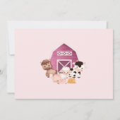 Ferme Anniversaire 1er Invitation Rose Girls One P (Dos)