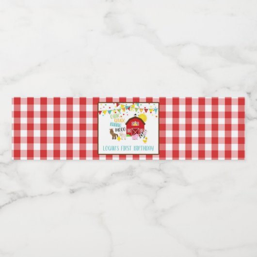 Ferme Anniversaire Étiquette de bouteille d'eau -  (Étiquettes simples)