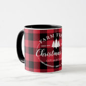 Ferme Arbres de Noël frais Red Buffalo Check Mug (Devant gauche)