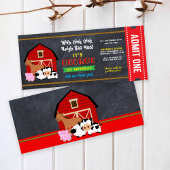 Ferme Barnyard Entrée Carte Billet Anniversaire