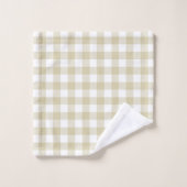 Ferme Beige et blanc En vichy Plaid (Gant de toilette)