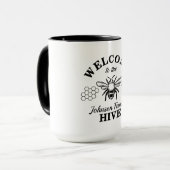 Ferme Bienvenue à notre Bee Hive café Mug (Devant gauche)