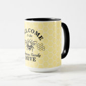 Ferme Bienvenue à notre Bee Hive café Mug (Devant droit)