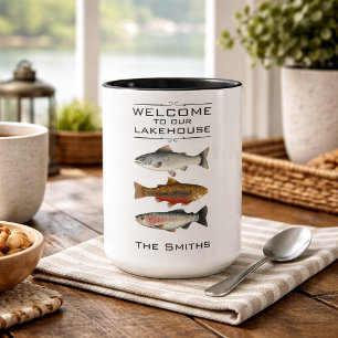 Ferme Bienvenue à notre Lakehouse Fish Coffee Mug