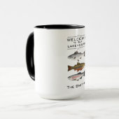 Ferme Bienvenue à notre Lakehouse Fish Coffee Mug (Devant gauche)