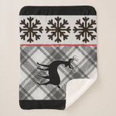 Ferme Bison noir blanc Plaid Deer Snowflake (Devant)