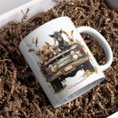 Ferme d'animaux mignons sur tasse à café