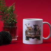 Ferme d'animaux mignons sur tasse à café