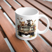 Ferme d'animaux mignons sur tasse à café