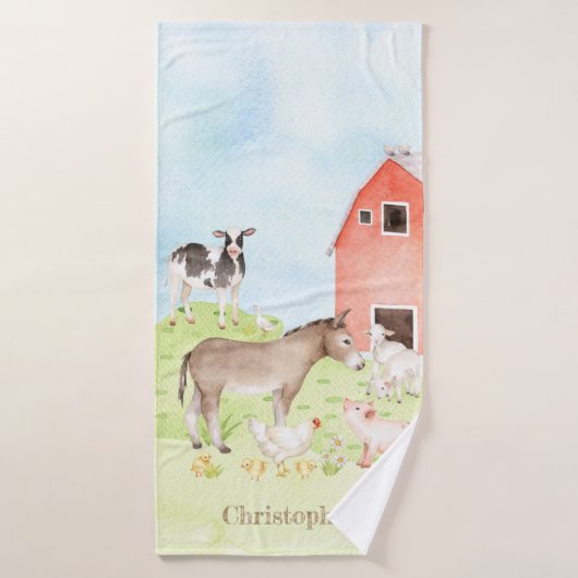 Ferme d'animaux pour enfants (Serviette de bain)