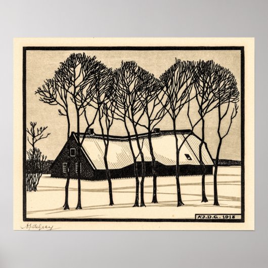 Ferme dans la neige - Julie de Graag Poster (Devant)