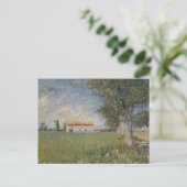 Ferme dans un champ de blé Carte postale (Debout devant)