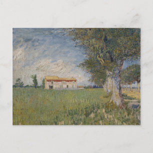 Ferme dans un champ de blé Carte postale