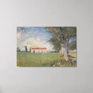 Ferme dans un champ de blé Toile
