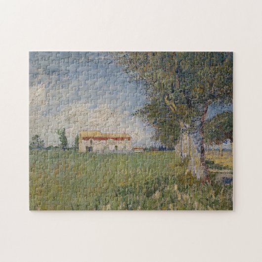 Ferme dans un puzzle de champ de blé (Horizontal)