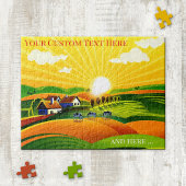 Ferme d'art primitif coloré Terrain Sunrise Puzzle