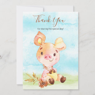 Ferme de cochons à l'aquarelle Merci