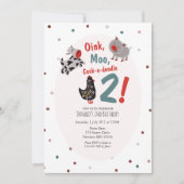 Ferme de cochons de vache Invitation pour le deuxi (Devant)