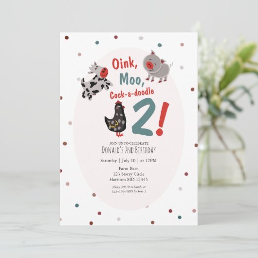 Ferme de cochons de vache Invitation pour le deuxi (Debout devant)
