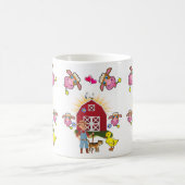 Ferme de la vache Ferme de canard jaune Mug (Centre)