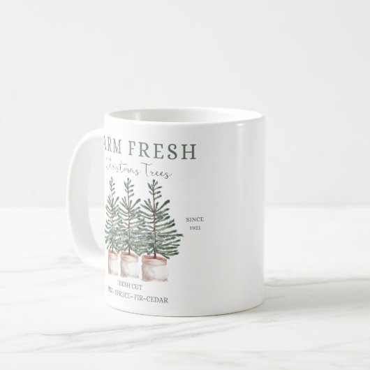 Ferme de Noël rustique Mug de Noël (Devant gauche)