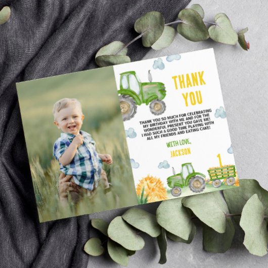 Ferme de tracteurs verts Anniversaire Carte de rem