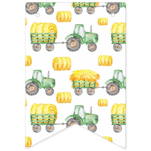 Ferme de tracteurs verts Bannière de Bunting Anniv (Premier drapeau)