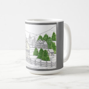 Ferme de treillis d'hiver 15oz Mug