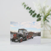 Ferme d'hiver dans la neige carte postale (Debout devant)