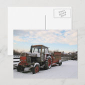 Ferme d'hiver dans la neige carte postale (Devant / Derrière)