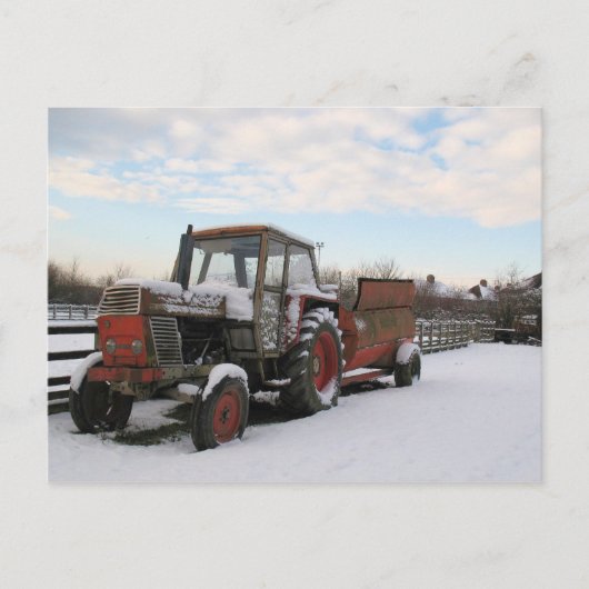 Ferme d'hiver dans la neige carte postale (Devant)