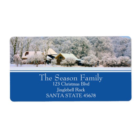 Ferme d'hiver Étiquette de adresse de vacances (Devant)