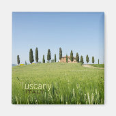 Ferme en Toscane avec cyprès aimant texte (Devant)