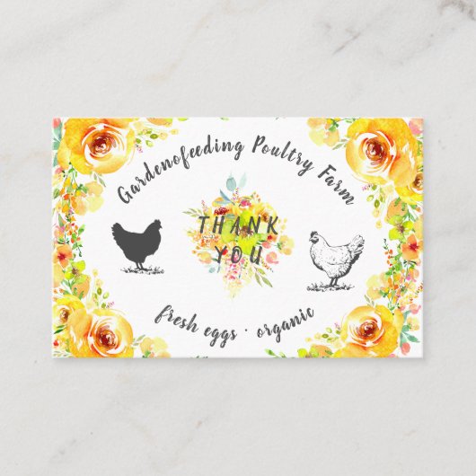 ferme fleurie à ressort jaune carte de remerciemen (Devant)