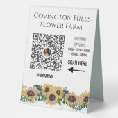 Ferme florale de tournesol Venmo Payer ici Signe (Recto)