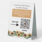 Ferme florale de tournesol Venmo Payer ici Signe (Verso)
