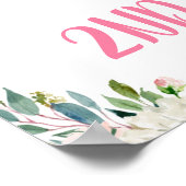 Ferme Florale Rose Et Tracteur Affiche de bienvenu (Coin)