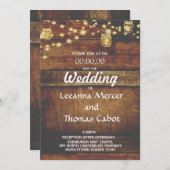 Ferme Glam Faire-part de mariage en bois rustique (Devant / Derrière)