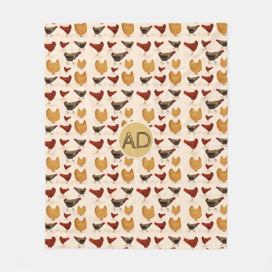 Ferme Hen | Poulets de couverture de monogramme (Devant)